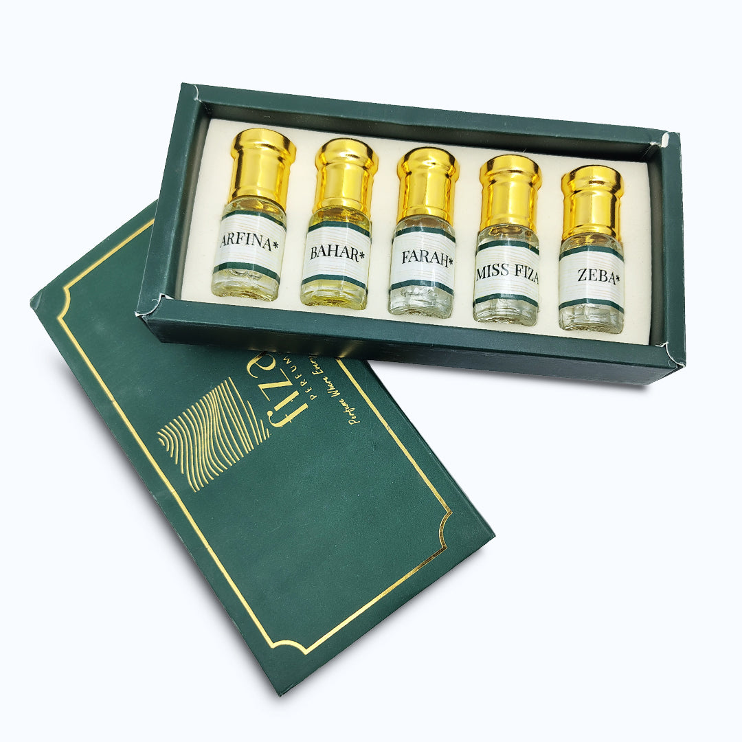 Womens Combo 5 Attar- fiza perfumes 2.5 / 3ml each