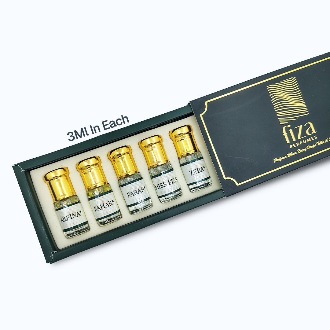 Womens Combo 5 Attar- fiza perfumes 2.5 / 3ml each